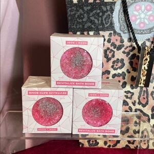 JOON X MOON REVITALIZE GEODE BATH BOMB LOT OF 3 SHIMMERING PINK CHAMPAGNE SCENT